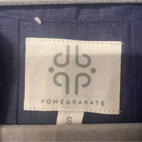 NWOT Women’s Anthropologie Pomegranate Navy Blue Linen Dress Size Small - Picture 3 of 4